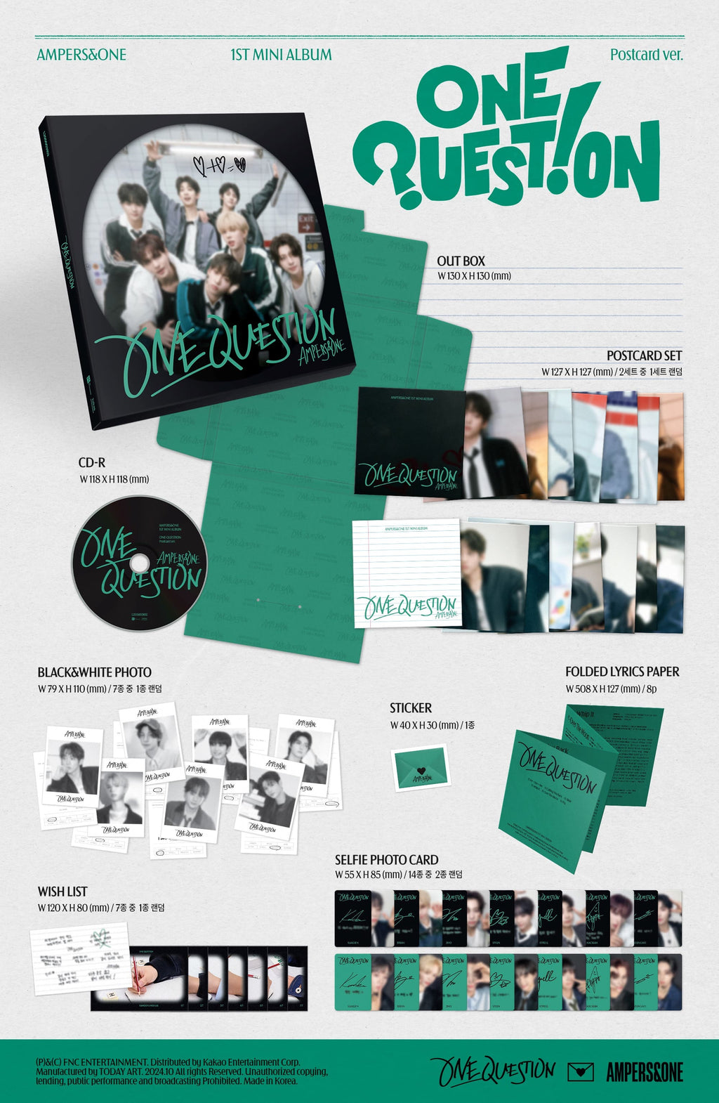 AMPERS&ONE 1st Mini Album 'ONE QUESTION' (Postcard Ver.)