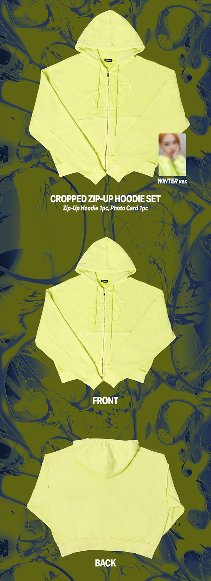 [PREORDER] aespa WEEK – MAKE IT LEMONADE Official Merch - CROPPED ZIP-UP HOODIE SET