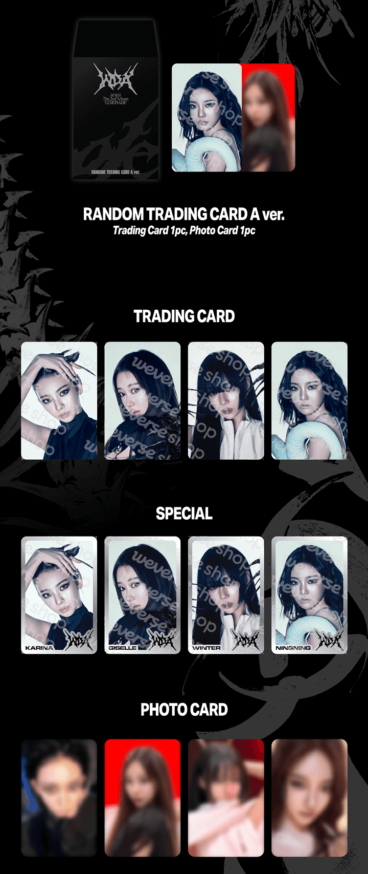 [PREORDER] aespa WEEK – MAKE IT LEMONADE Official Merch - RANDOM TRADING CARD_A ver.