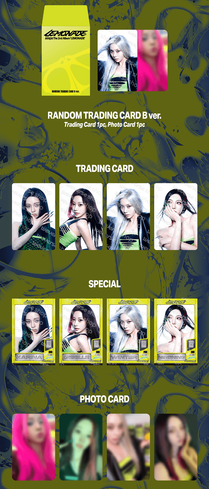 [PREORDER] aespa WEEK – MAKE IT LEMONADE Official Merch - RANDOM TRADING CARD_B ver.