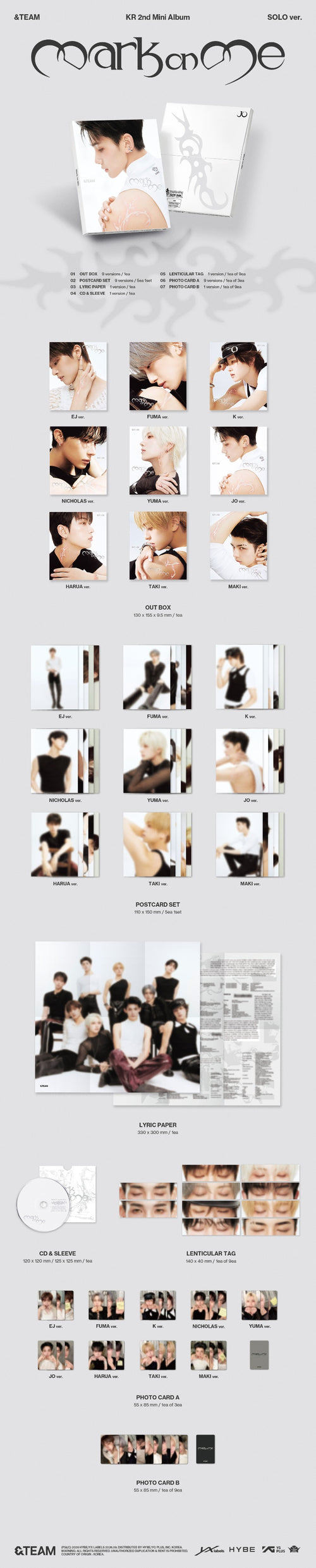 &TEAM KR 2nd Mini Album 'Mark on Me' (SOLO Ver.)