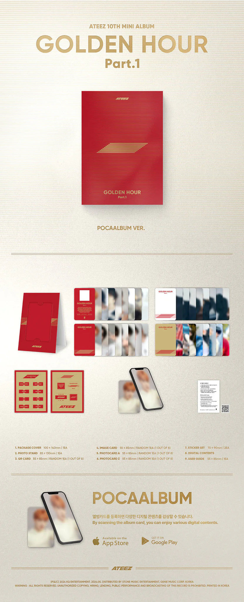ATEEZ 10th Mini Album 'GOLDEN HOUR : Part.1' (POCAALBUM Ver.)