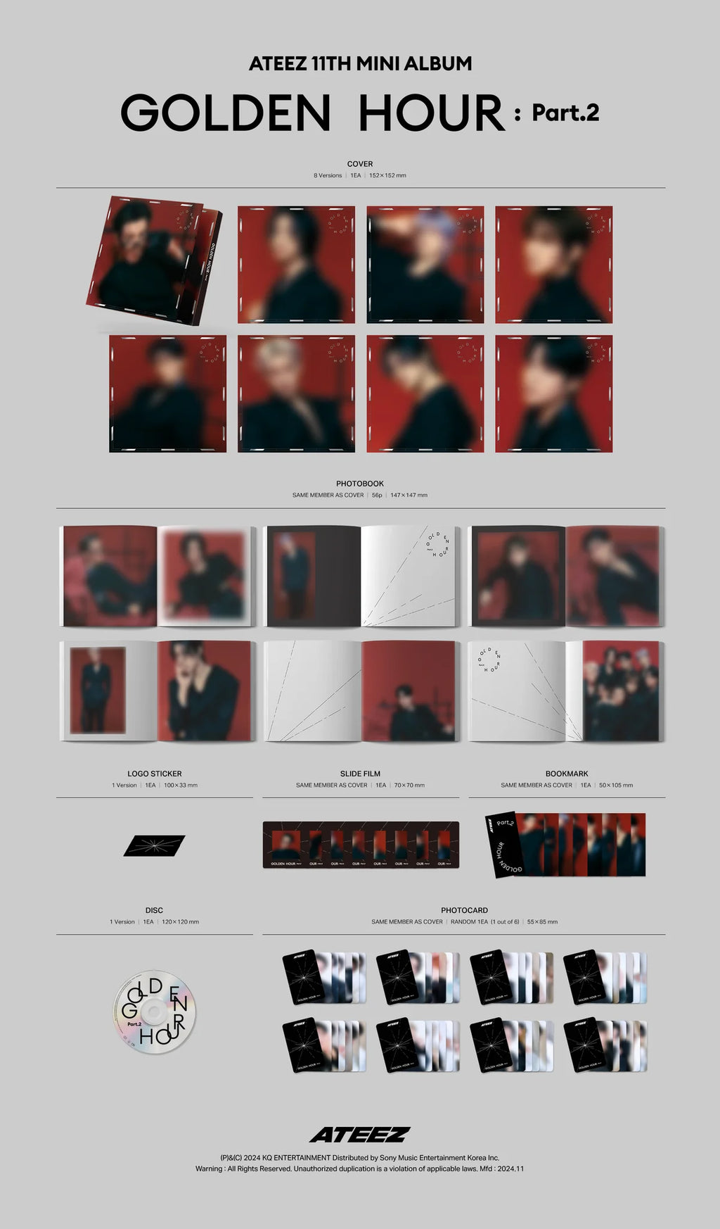 ATEEZ 11th Mini Album 'GOLDEN HOUR: Part.2' (DIGIPACK Ver.)