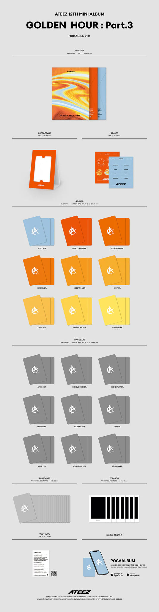ATEEZ 12th Mini Album 'GOLDEN HOUR : Part.3' (POCAALBUM Ver.)
