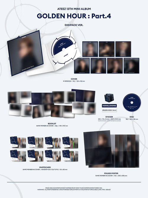 ATEEZ 13th Mini Album 'GOLDEN HOUR : Part.4' (Digipack Ver.)
