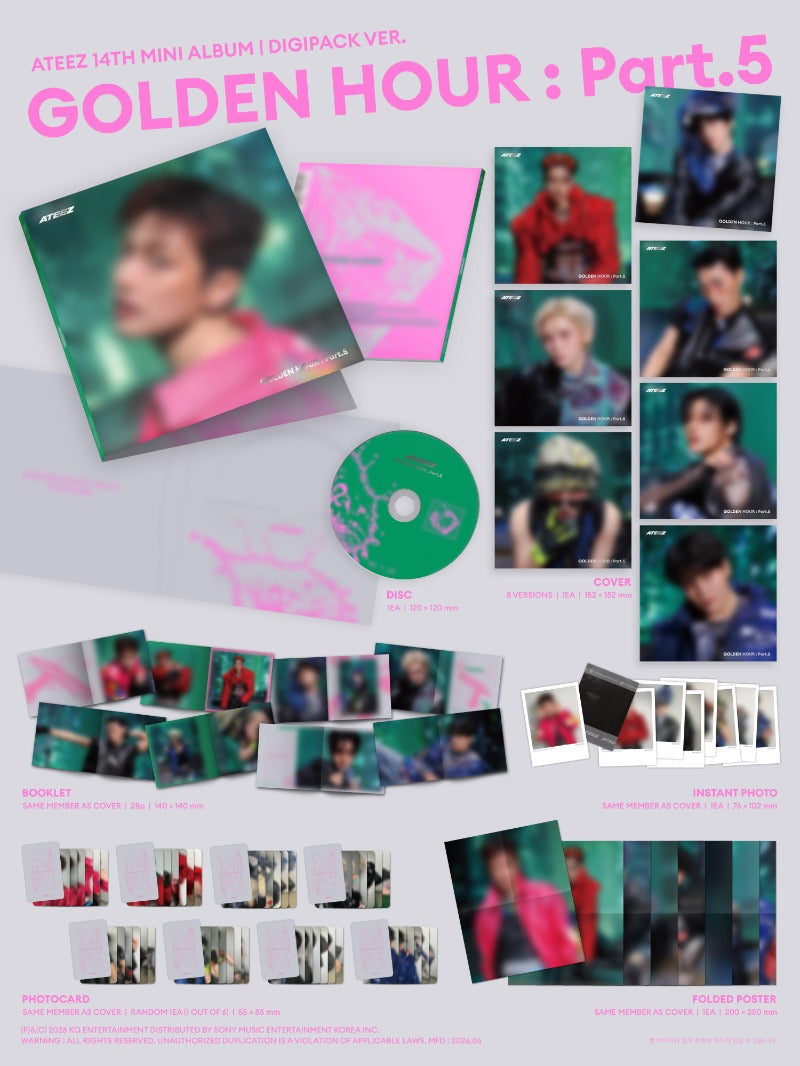 [PREORDER] ATEEZ 14 Mini Album 'GOLDEN HOUR : Part.5' (DIGIPACK Ver.)