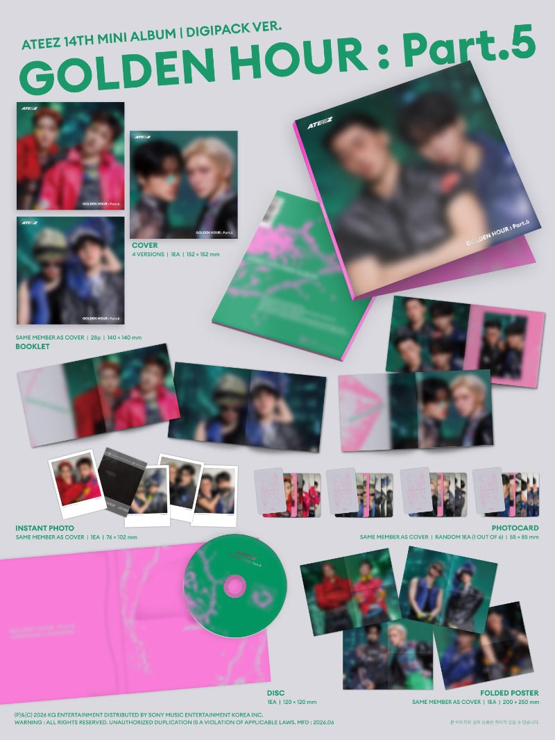 [PREORDER] ATEEZ 14 Mini Album 'GOLDEN HOUR : Part.5' (DIGIPACK UNIT Ver.)