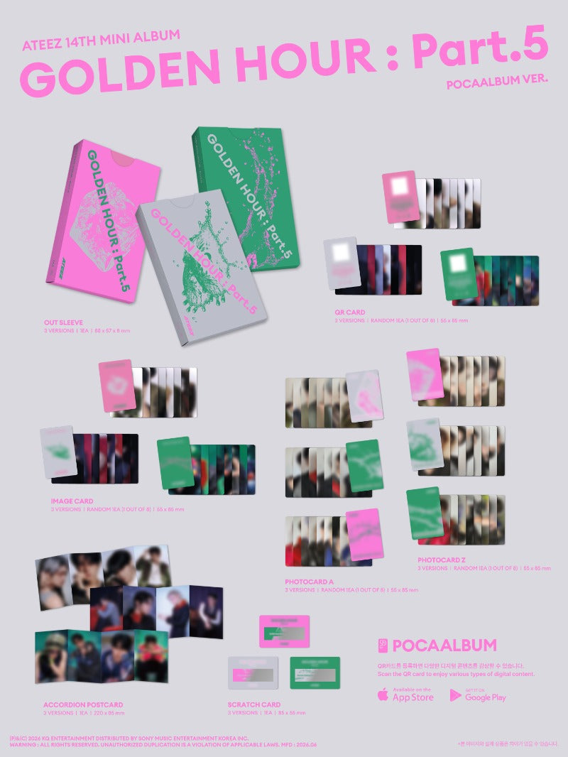 [PREORDER] ATEEZ 14 Mini Album 'GOLDEN HOUR : Part.5' (POCAALBUM)
