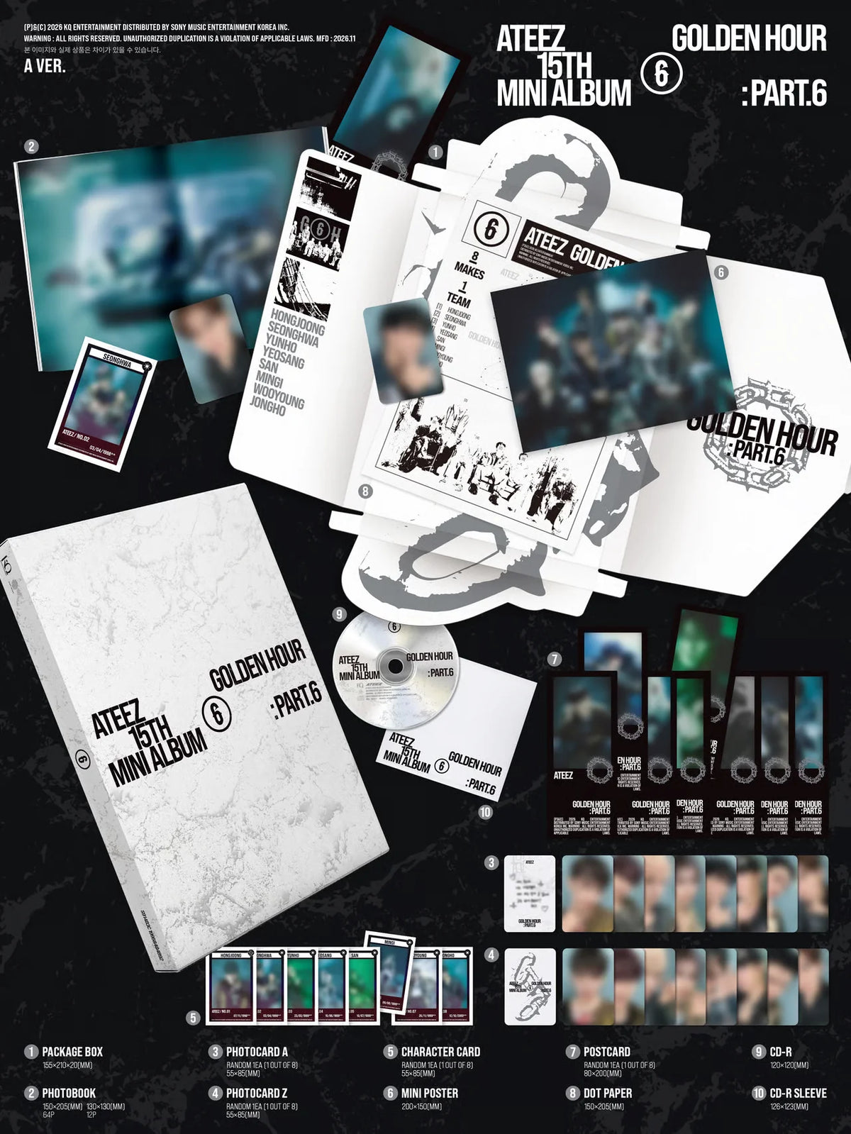 [PREORDER] ATEEZ 15th Mini Album 'GOLDEN HOUR : Part.6'