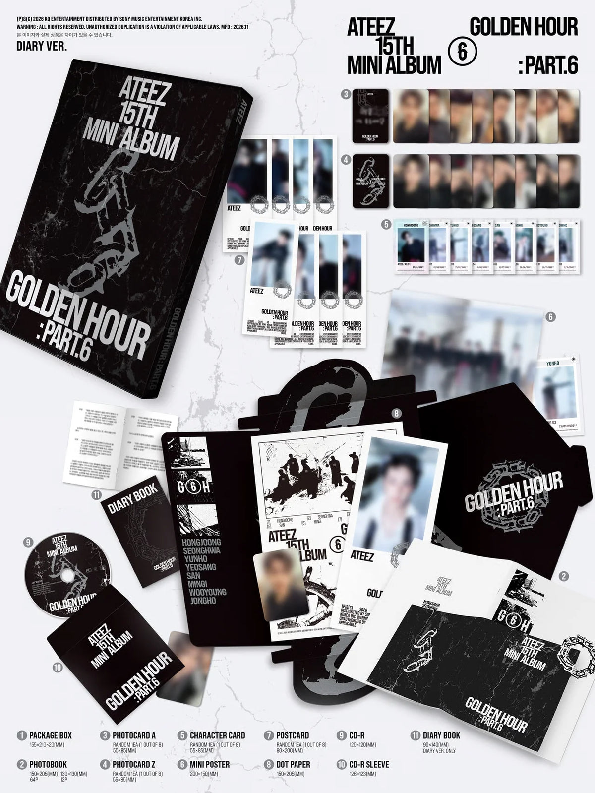 [PREORDER] ATEEZ 15th Mini Album 'GOLDEN HOUR : Part.6'