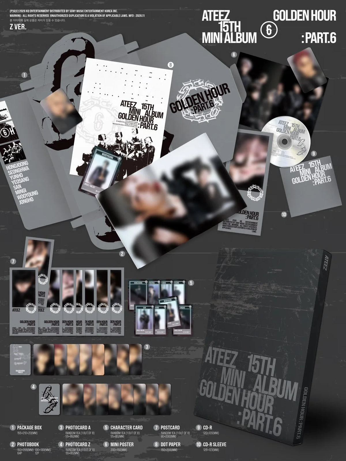 [PREORDER] ATEEZ 15th Mini Album 'GOLDEN HOUR : Part.6'