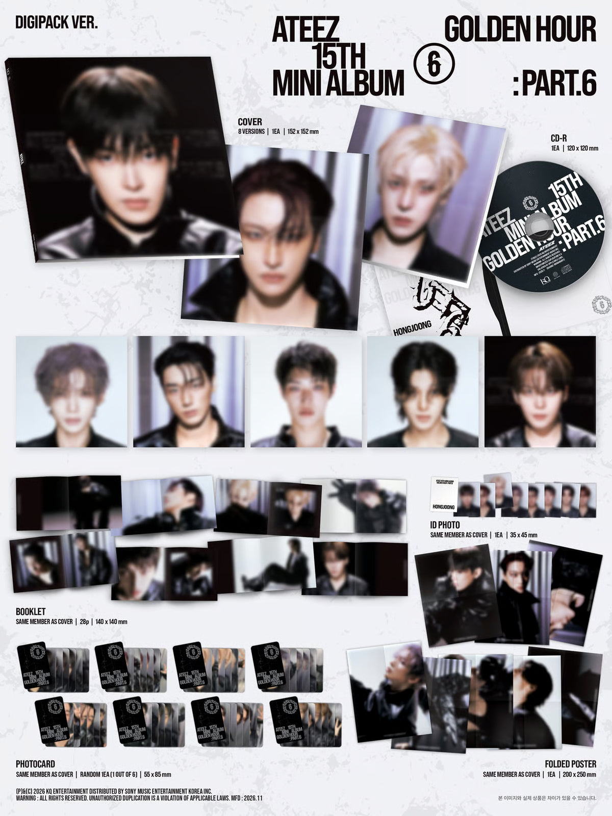 [PREORDER] ATEEZ 15th Mini Album 'GOLDEN HOUR : Part.6' (Digipack Ver.)