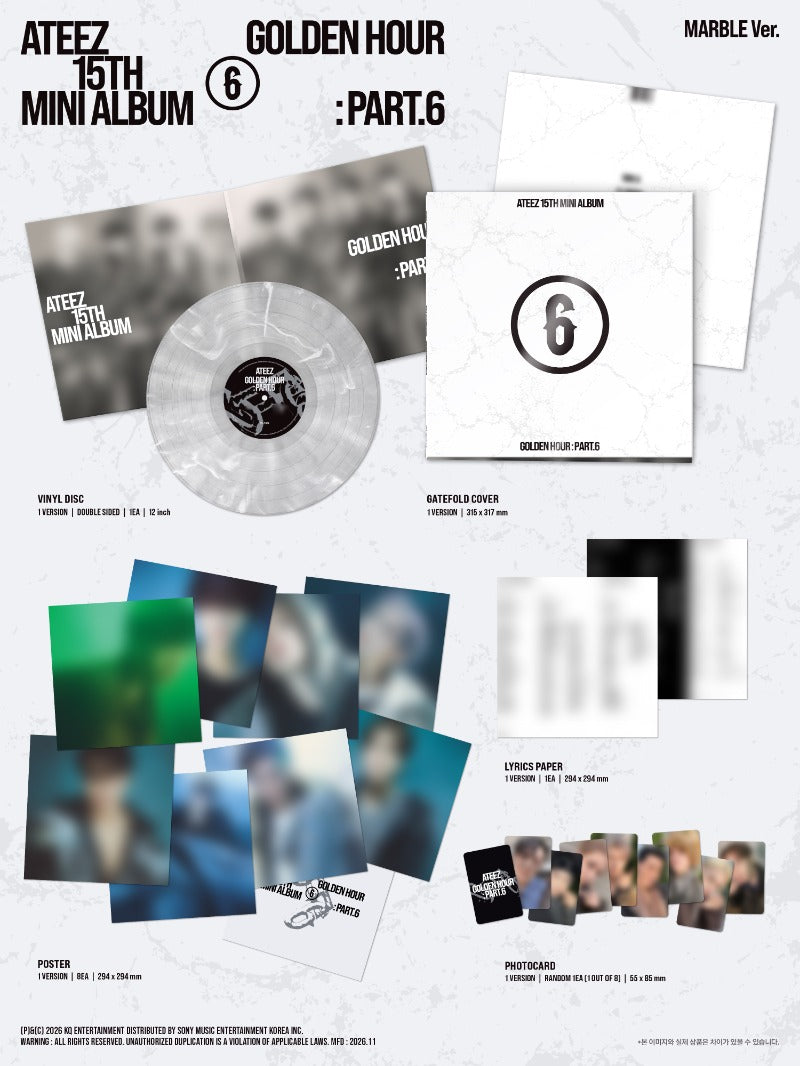 [PREORDER] ATEEZ 15TH MINI ALBUM 'GOLDEN HOUR : Part.6' (MARBLE VER.)