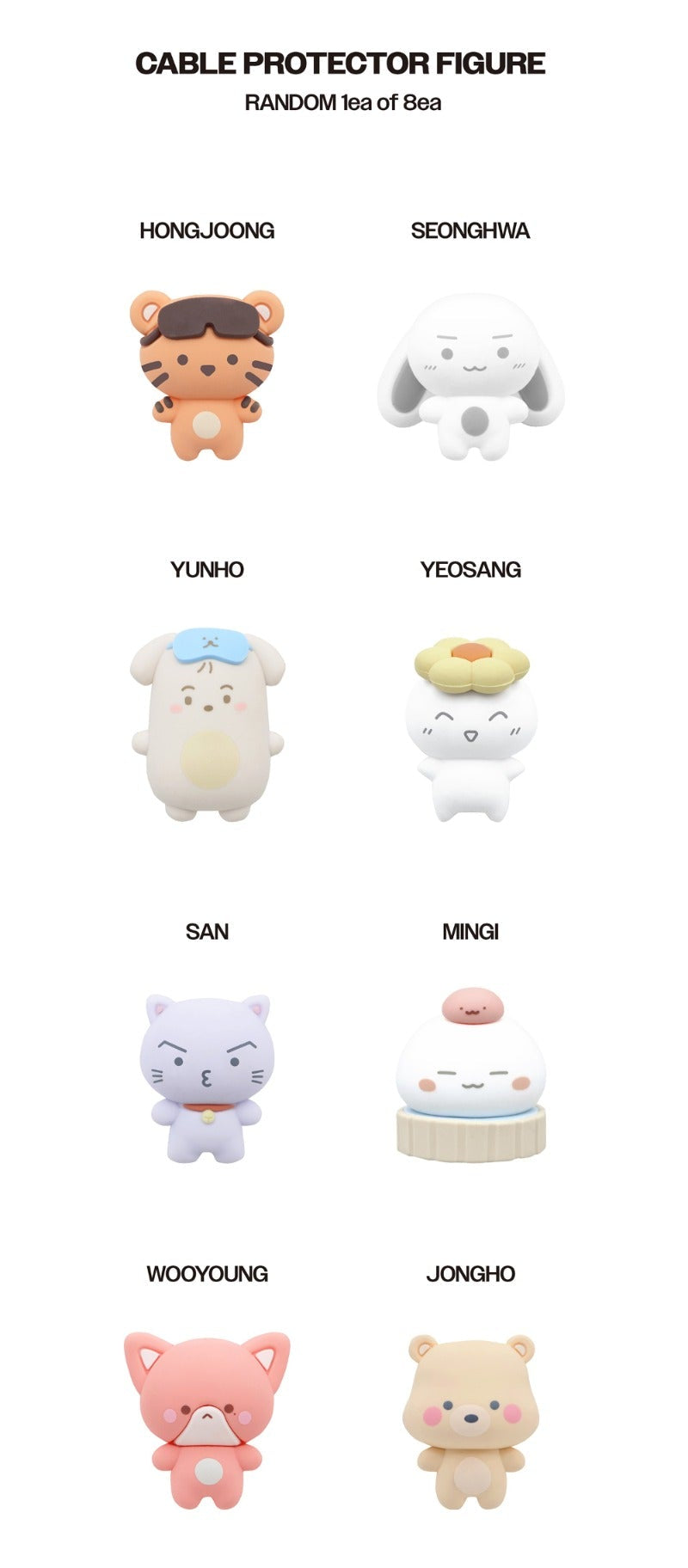 [PREORDER] ATEEZ 8TH ANNIVERSARY 'Blue Drift' Official MD - CABLE PROTECTOR FIGURE (Random)