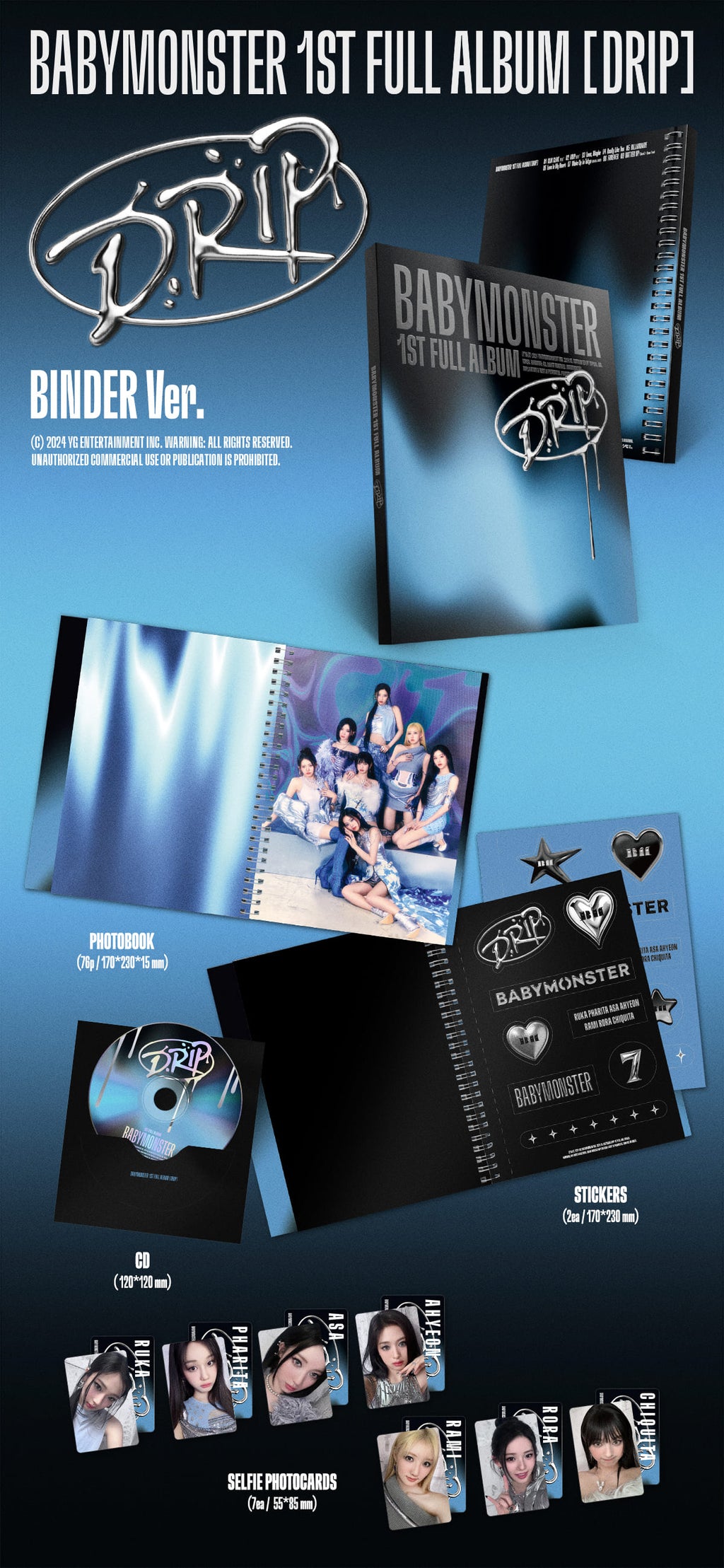 BABYMONSTER 1st Full Album 'DRIP' (ZIP LOCK Ver. / BINDER Ver.)