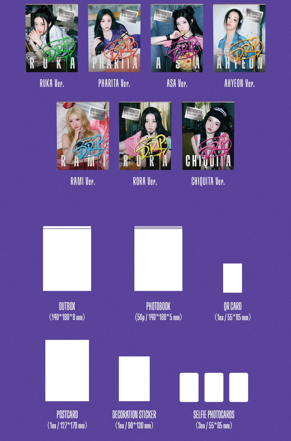 BABYMONSTER 1st Full Album 'DRIP' (YG TAG ALBUM Ver.)