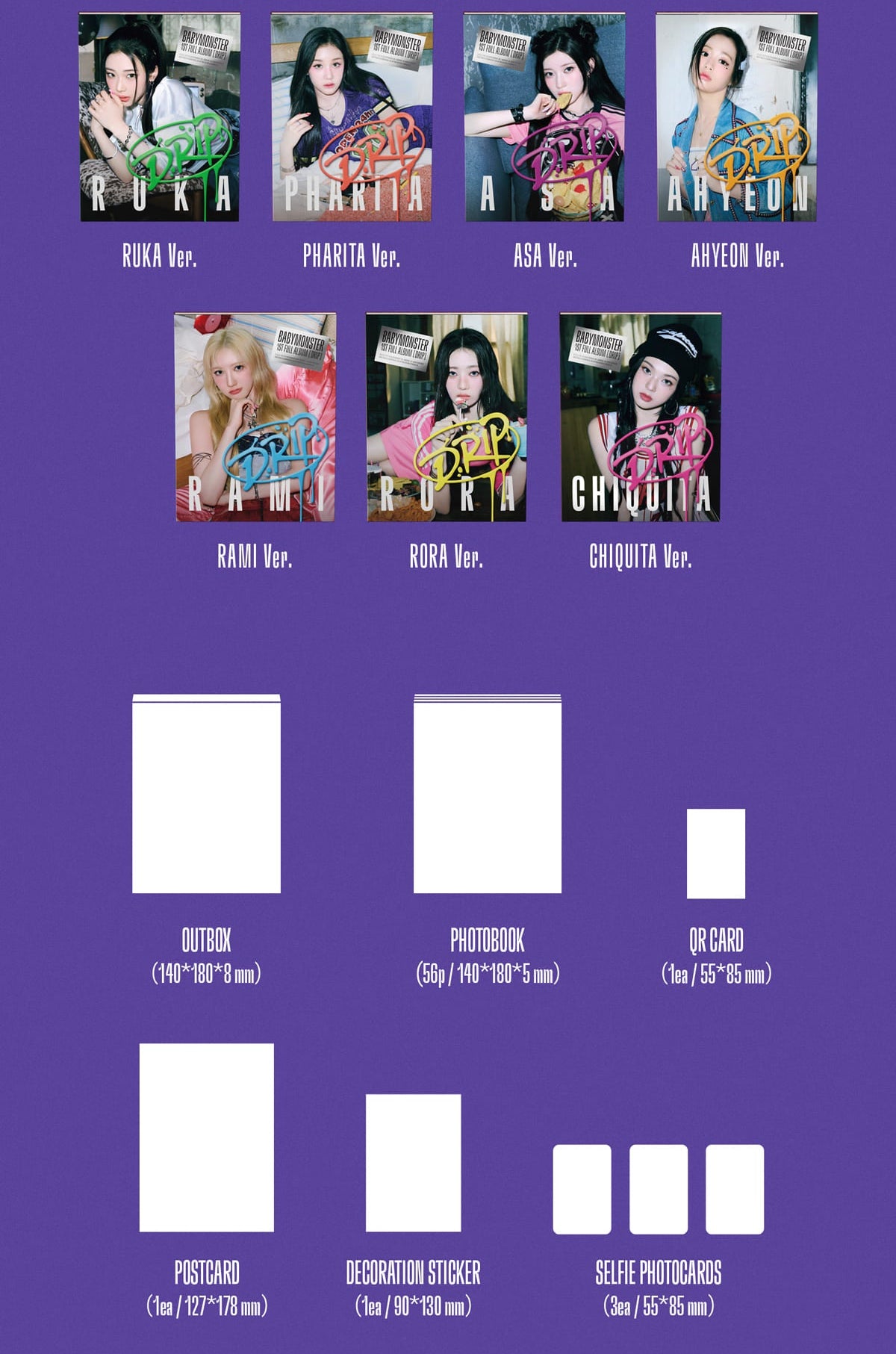 BABYMONSTER 1st Full Album 'DRIP' (YG TAG ALBUM Ver.)