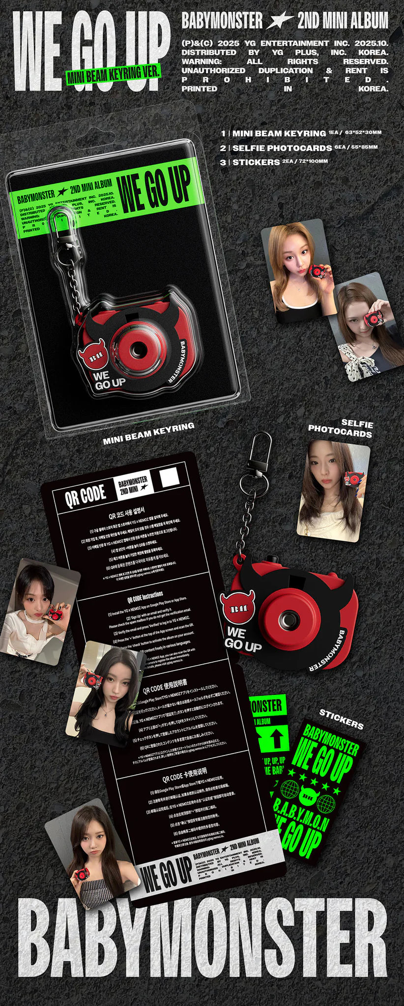 BABYMONSTER 2nd Mini Album 'WE GO UP' (MINI BEAM KEYRING Ver.)