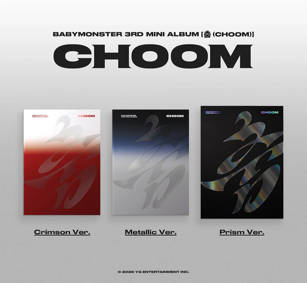 BABYMONSTER 3rd Mini Album 'CHOOM' (Crimson Ver. / Metallic Ver. / Prism Ver.)