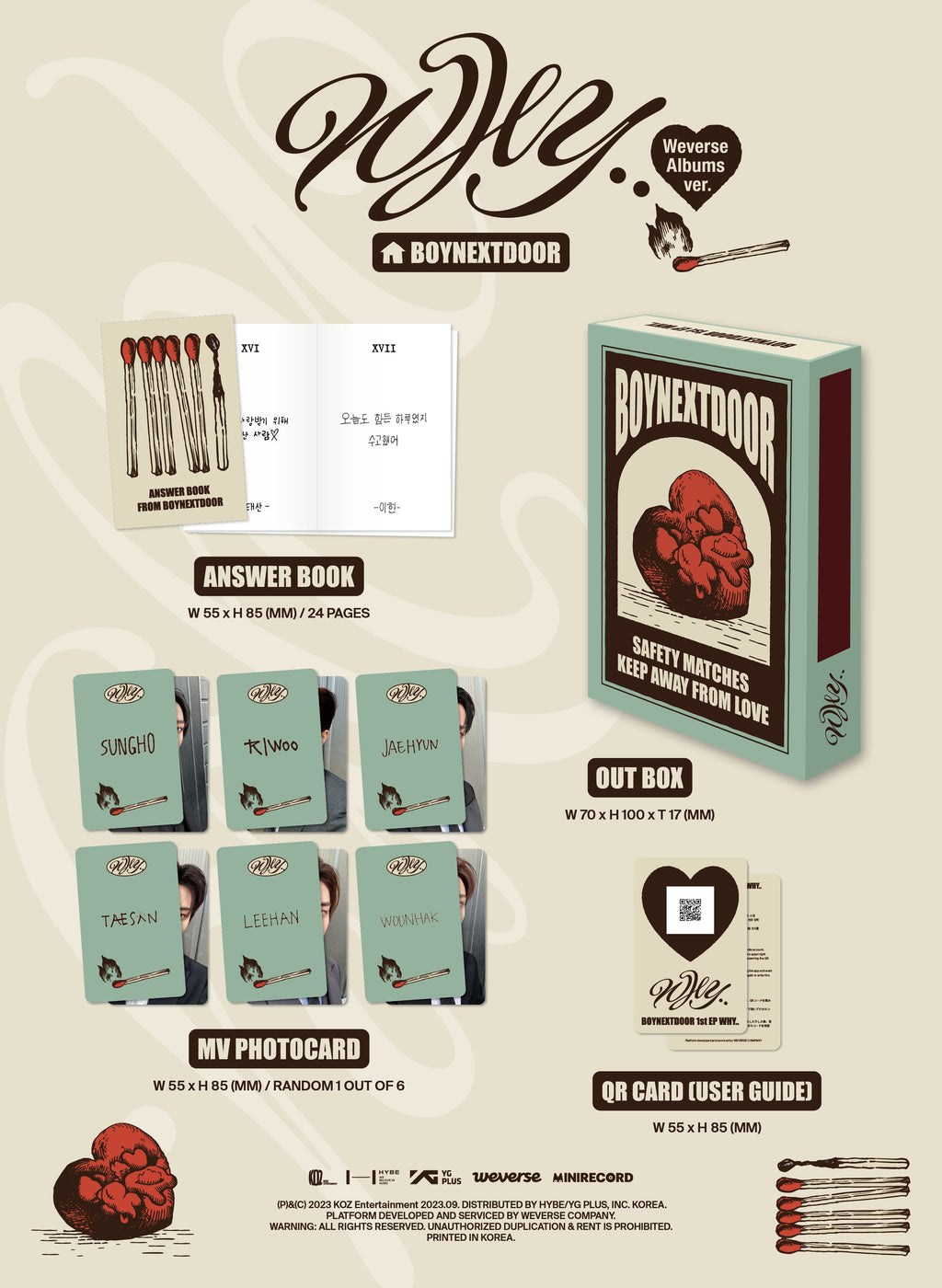BOYNEXTDOOR 1st Mini Album 'WHY..' (Weverse Albums ver.)