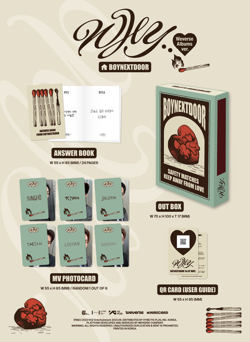 BOYNEXTDOOR 1st Mini Album 'WHY..' (Weverse Albums ver.)