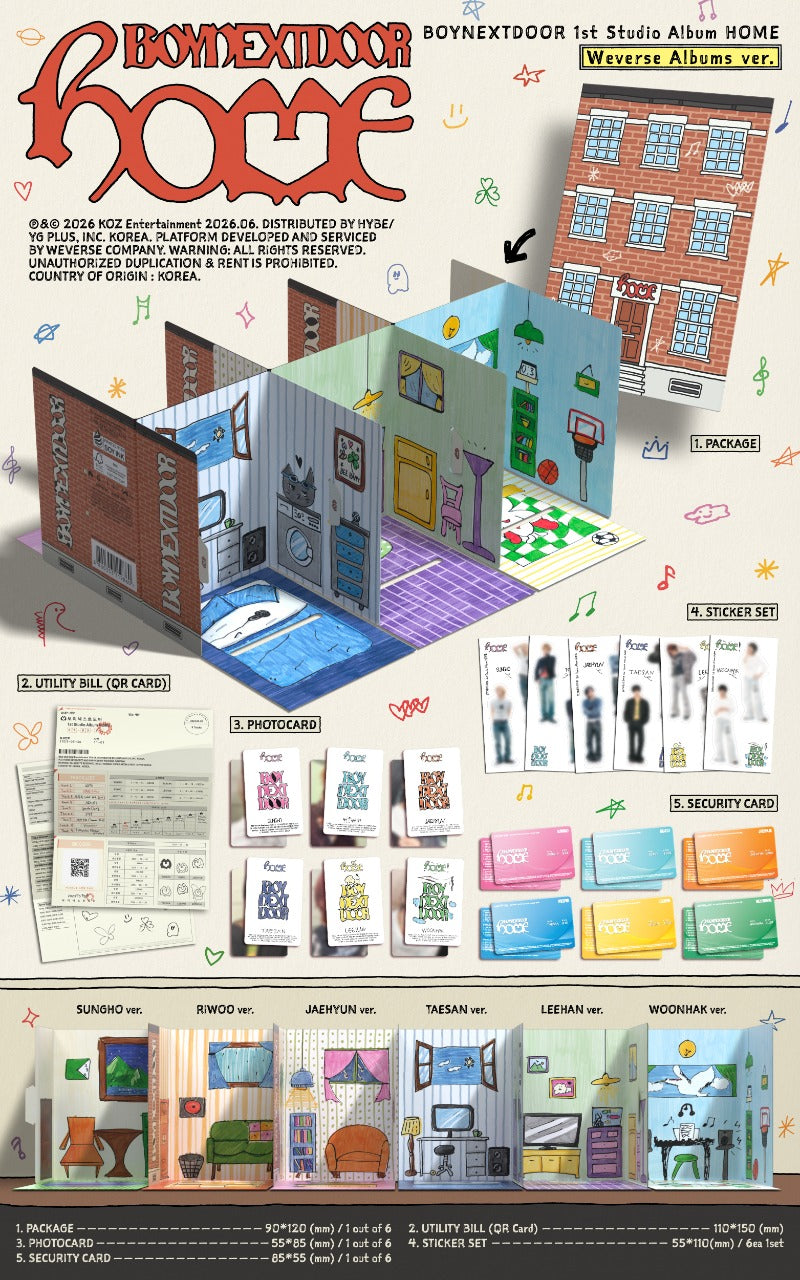 [PREORDER] BOYNEXTDOOR 1st Studio Album 'HOME' (Weverse Albums ver.)