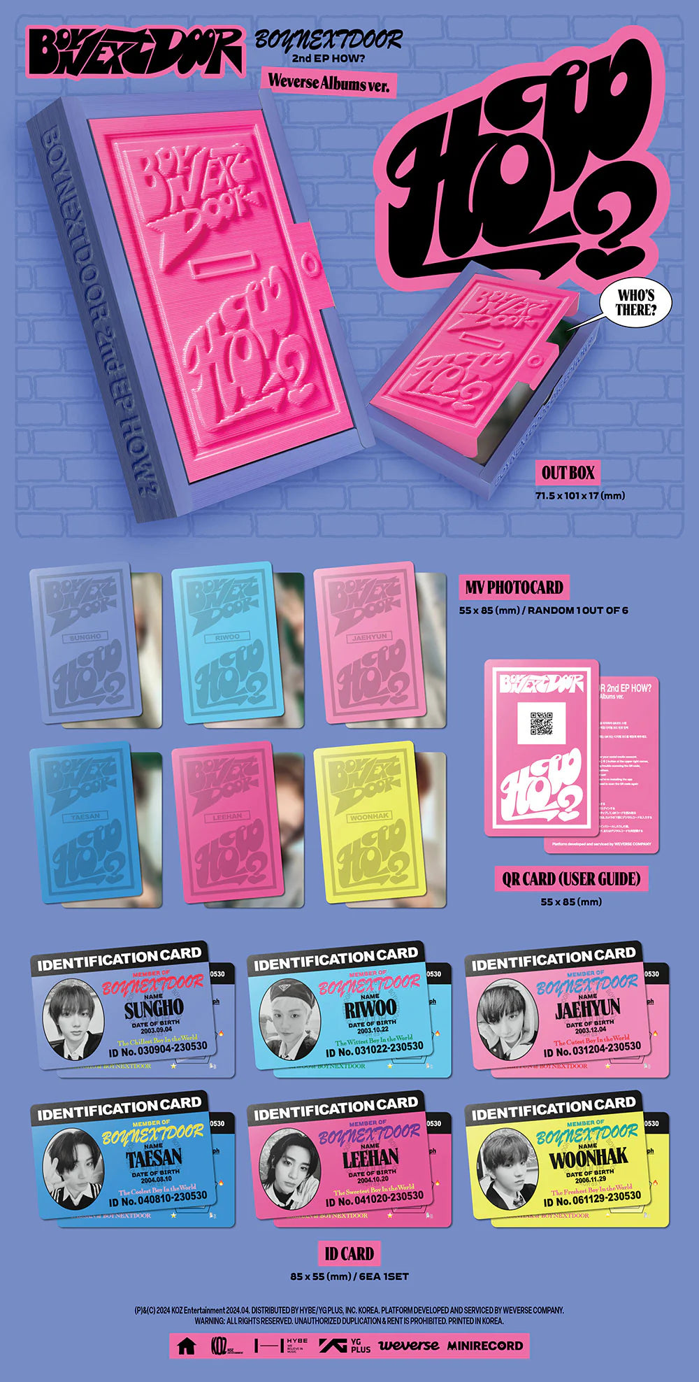 BOYNEXTDOOR 2nd EP 'HOW?' (Weverse Albums Ver.)