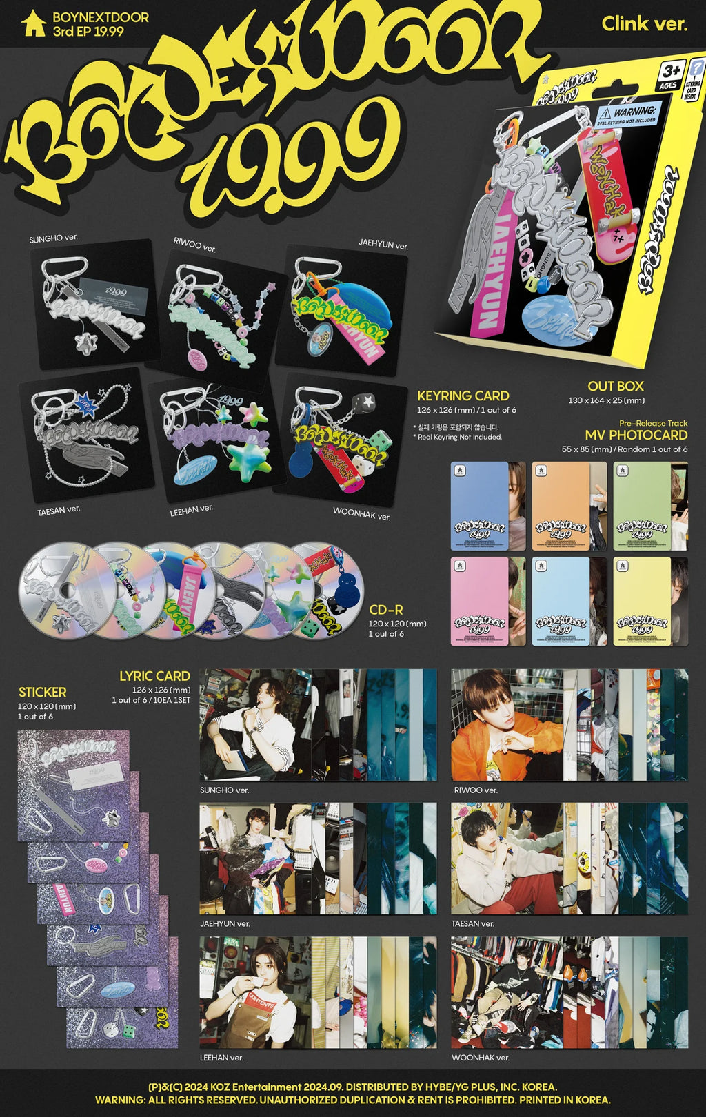 BOYNEXTDOOR 3rd EP Album '19.99' (Clink ver.)