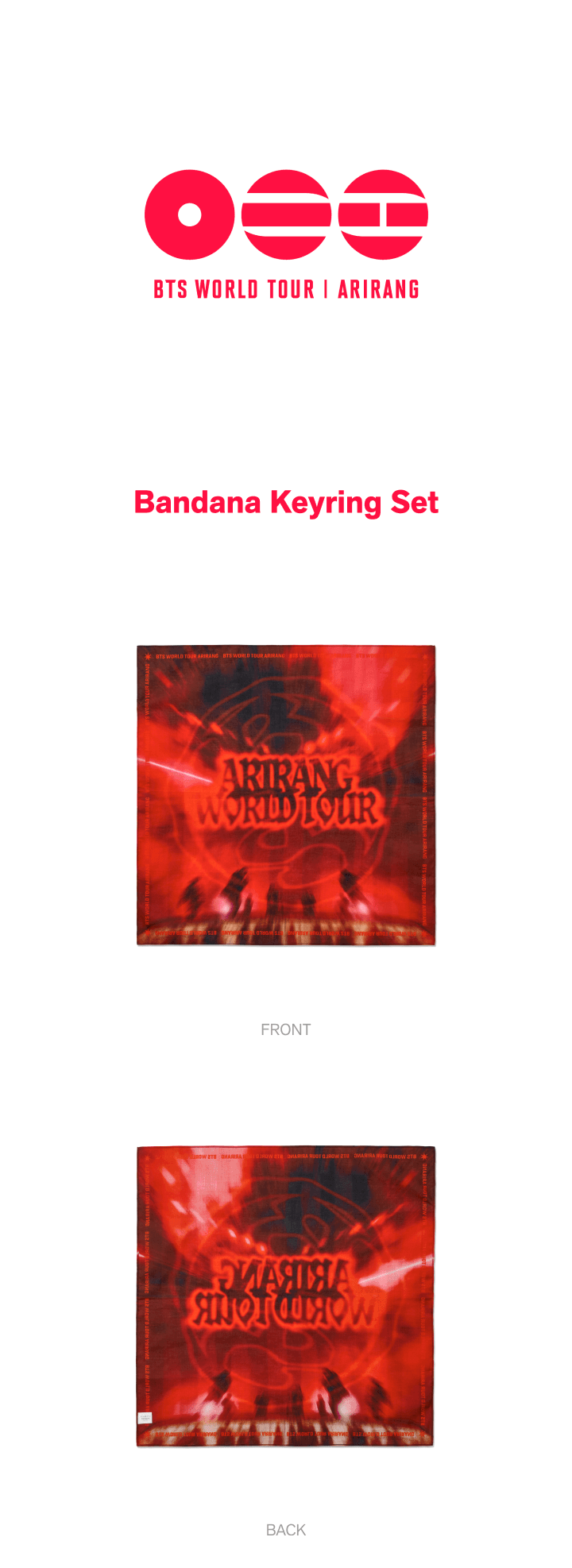 [PREORDER] BTS MD 'ARIRANG' Bandana Keyring Set