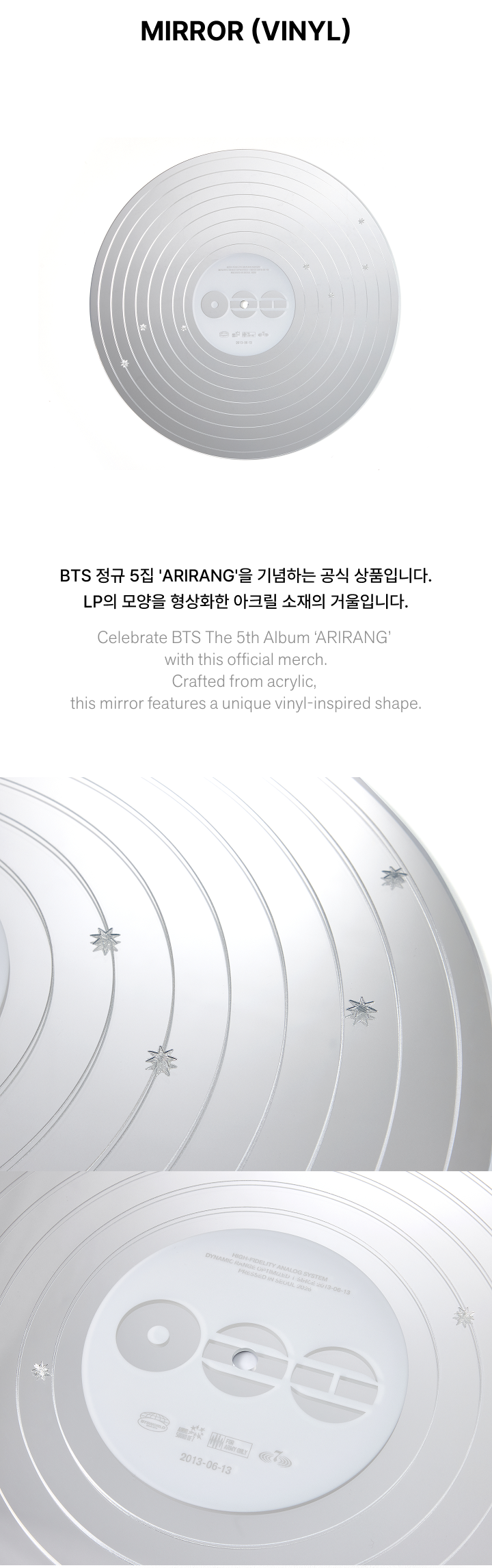[PREORDER] BTS 'ARIRANG' Official MD Drop 2 - Mirror (VINYL)