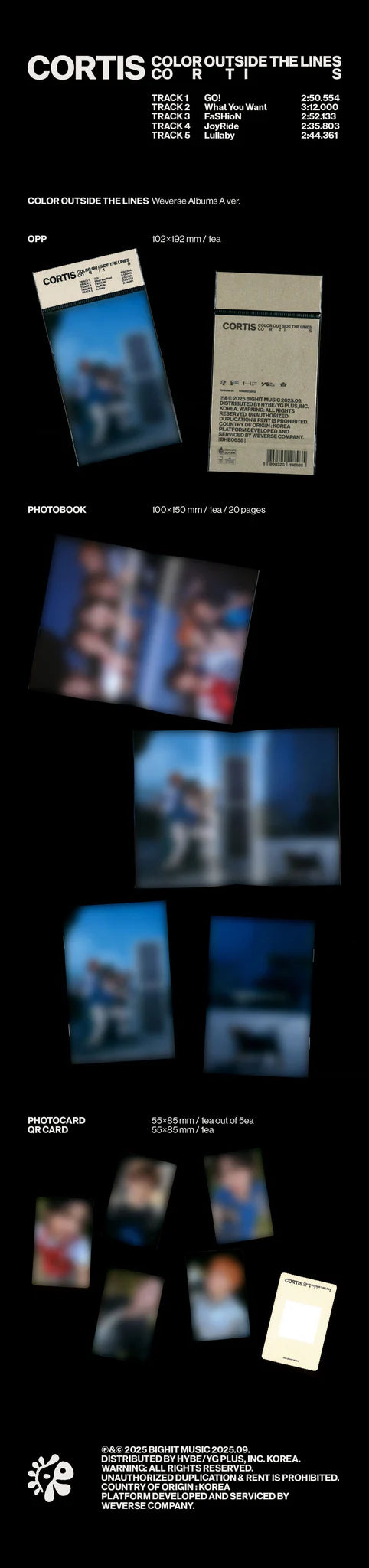 CORTIS 1st Mini Album 'COLOR OUTSIDE THE LINES' (Weverse Albums Ver.)