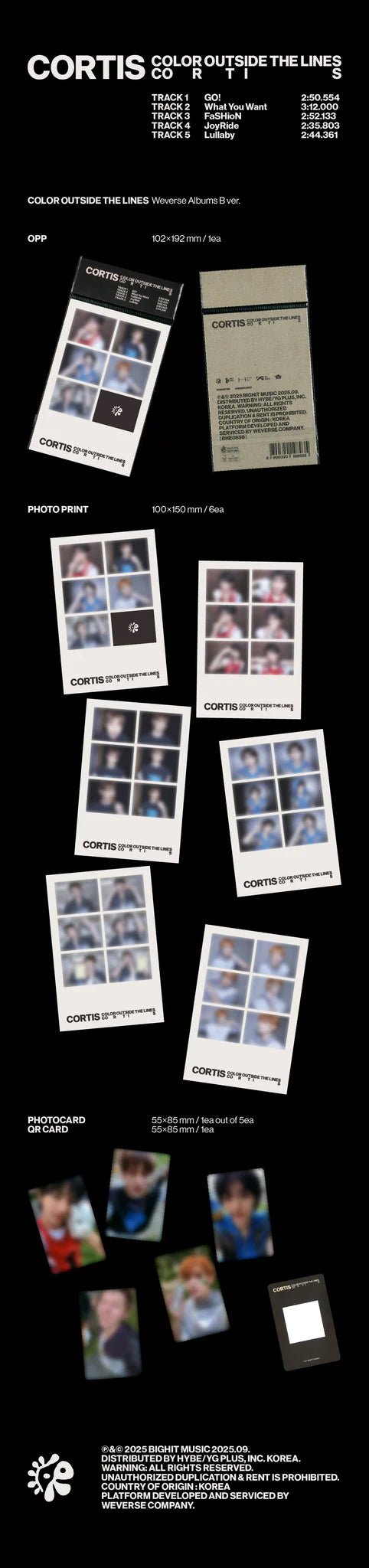 CORTIS 1st Mini Album 'COLOR OUTSIDE THE LINES' (Weverse Albums Ver.)