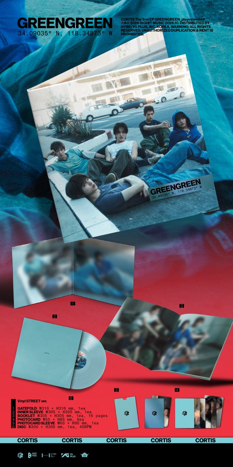 [PREORDER] CORTIS 2nd EP 'GREENGREEN_playextended' (Vinyl STREET ver./Vinyl STUDIO ver.)