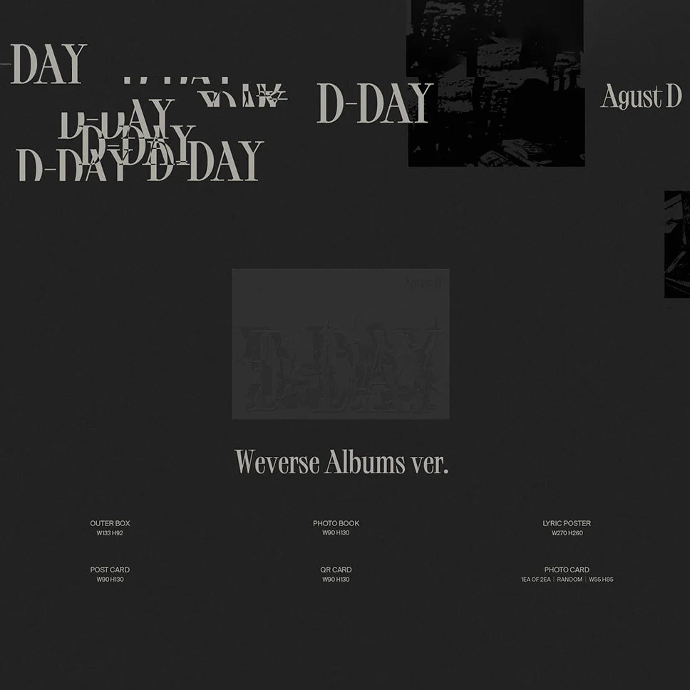 Agust D (BTS Suga) 1st Solo Album 'D-DAY' (Weverse Albums ver.)