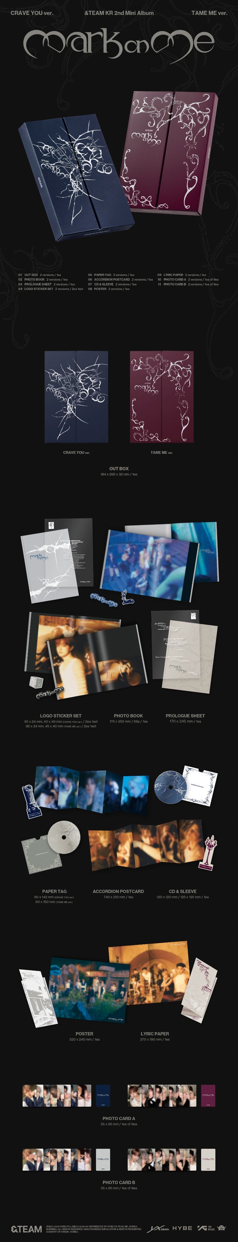 &TEAM KR 2nd Mini Album 'Mark on Me' (CRAVE YOU Ver. / TAME ME Ver.)
