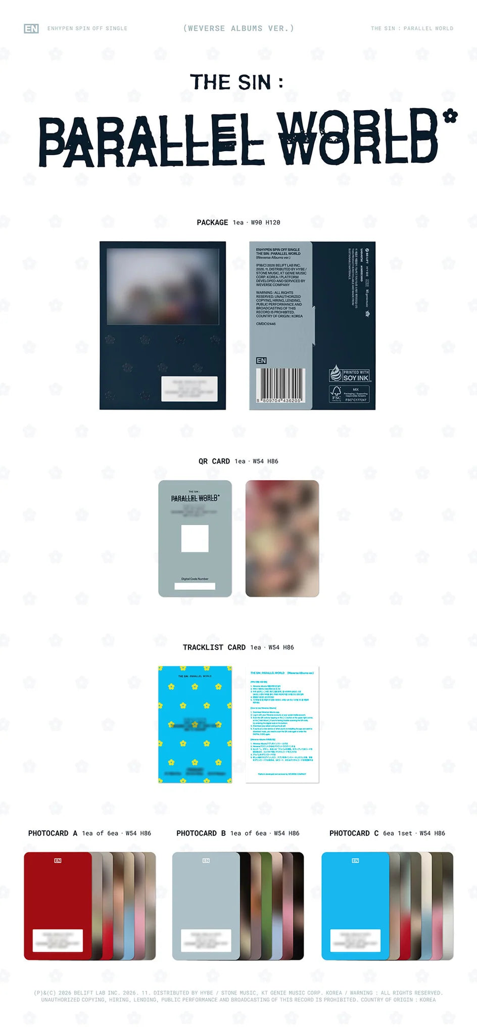[PREORDER] ENHYPEN Spinoff Single Album 'THE SIN : PARALLEL WORLD' (Weverse Albums ver.)
