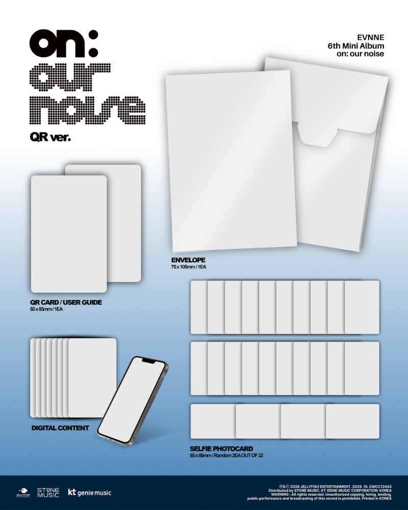 [PREORDER] EVNNE 6th Mini Album 'on: our noise' (QR ver.)