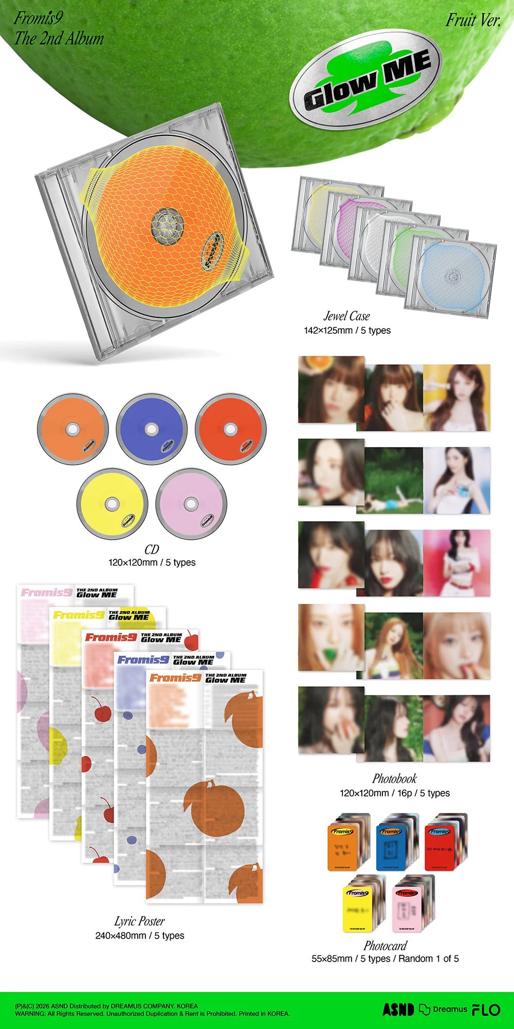 [PREORDER] fromis_9 2nd Album 'Glow ME' (Fruit Ver.)