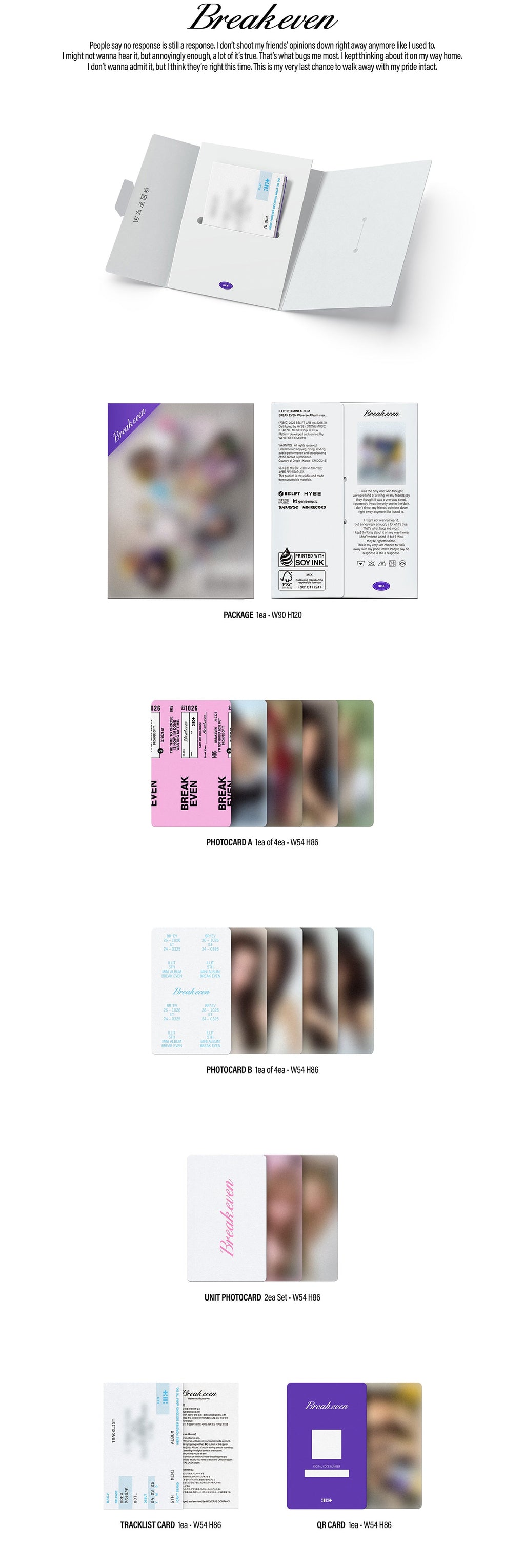 [PREORDER] ILLIT 5th Mini Album 'BREAK EVEN' (Weverse Albums Ver.)