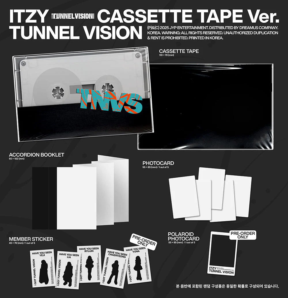 ITZY 11th Mini Album 'TUNNEL VISION' (Cassette Tape Ver.)