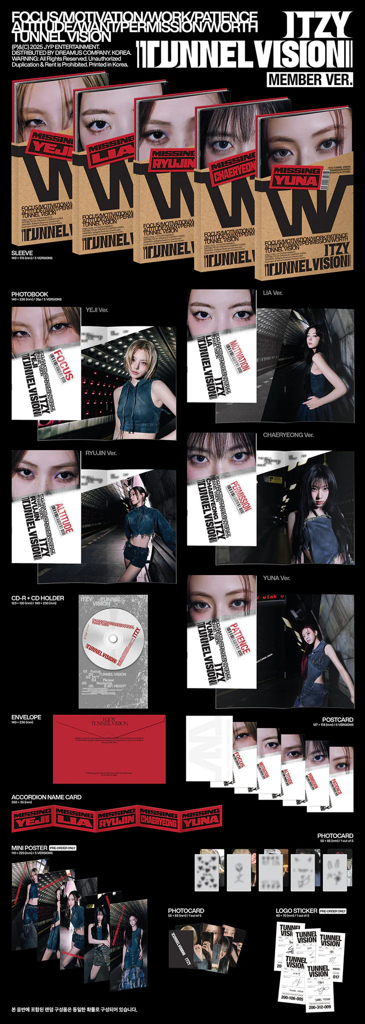 ITZY 11th Mini Album 'TUNNEL VISION' (Member Ver.)