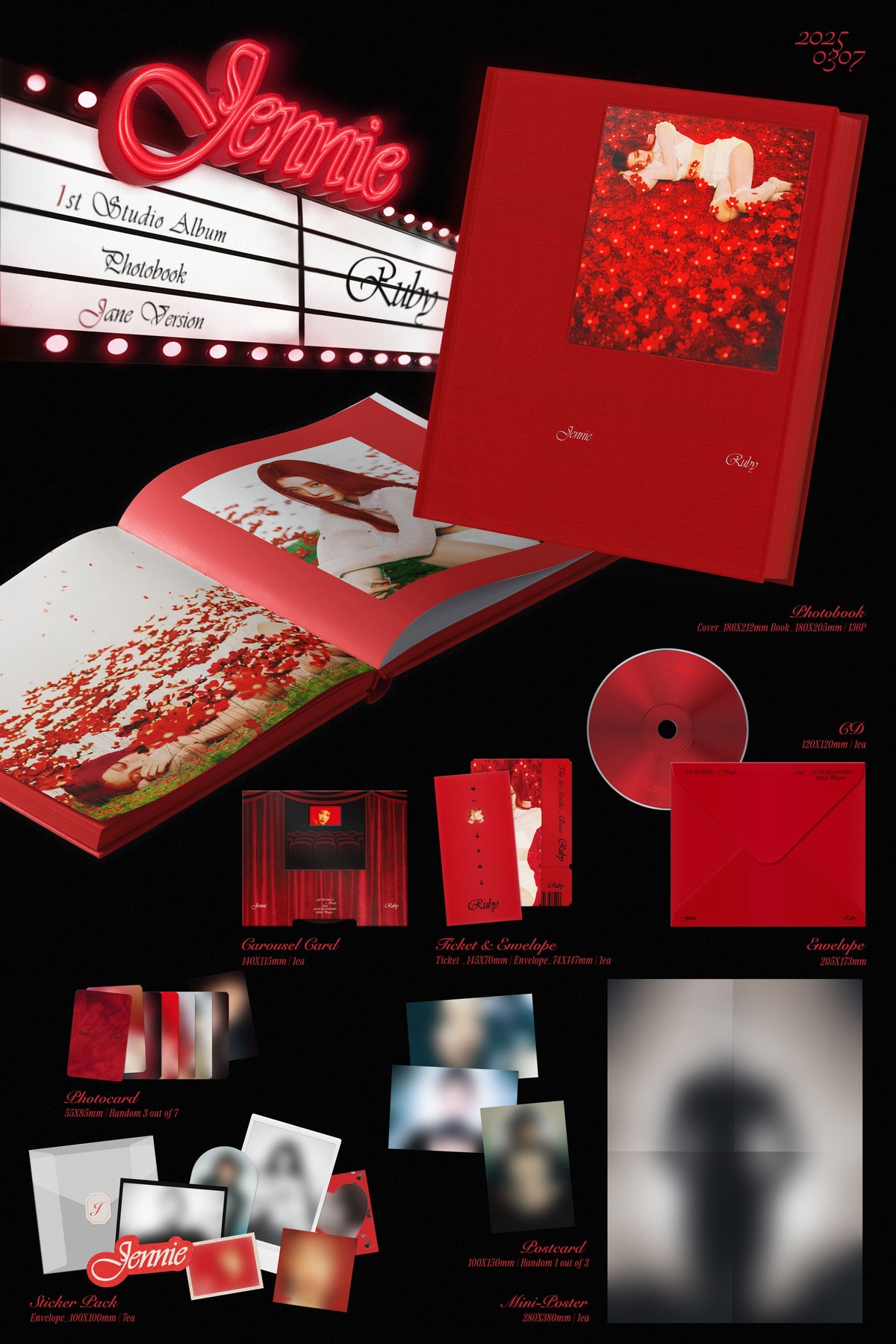 JENNIE 1st Album 'Ruby' (Zen Ver. / Jane Ver.)