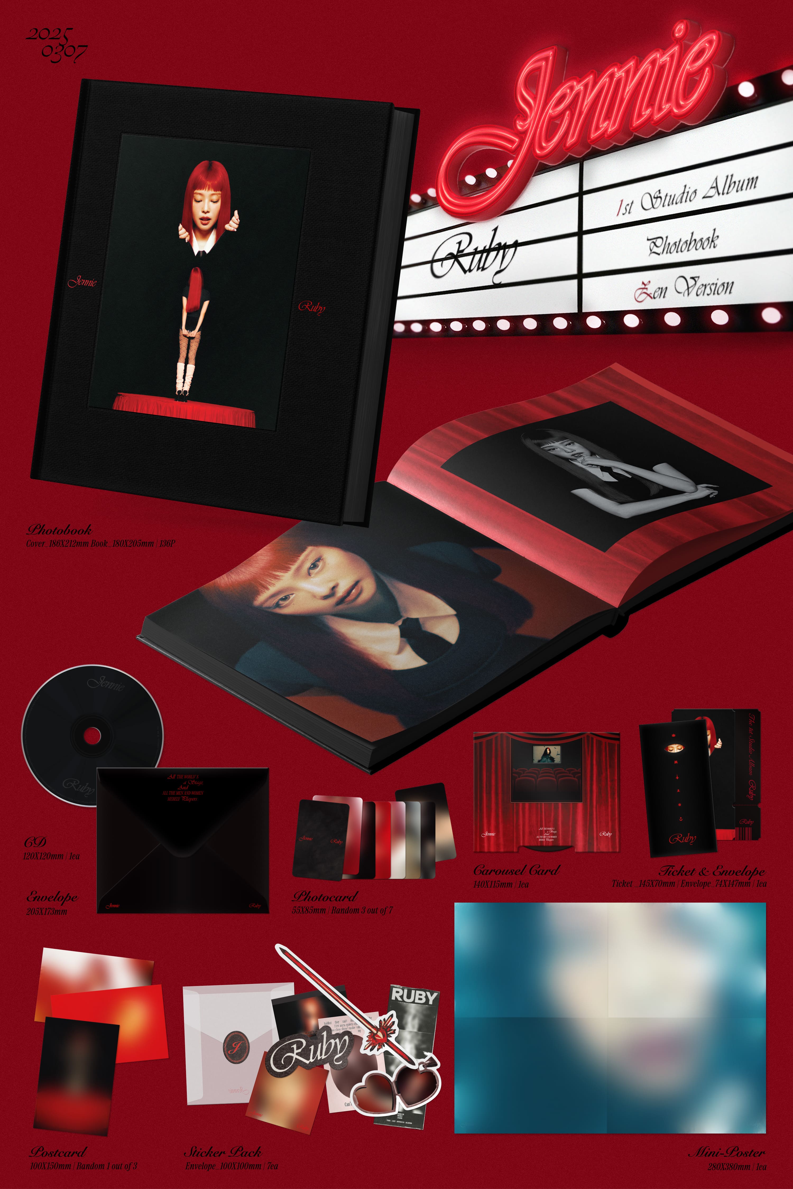 JENNIE 1st Album 'Ruby' (Zen Ver. / Jane Ver.)