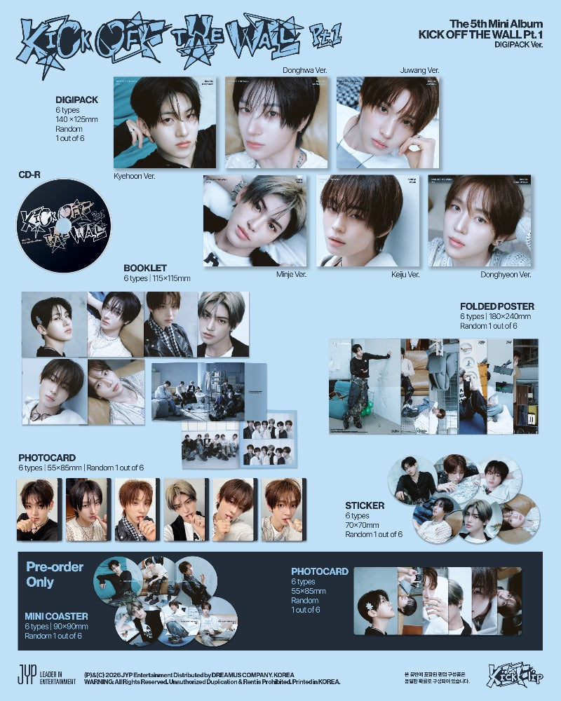 KickFlip 5th Mini Album 'KICK OFF THE WALL Pt.1' (DIGIPACK Ver.)