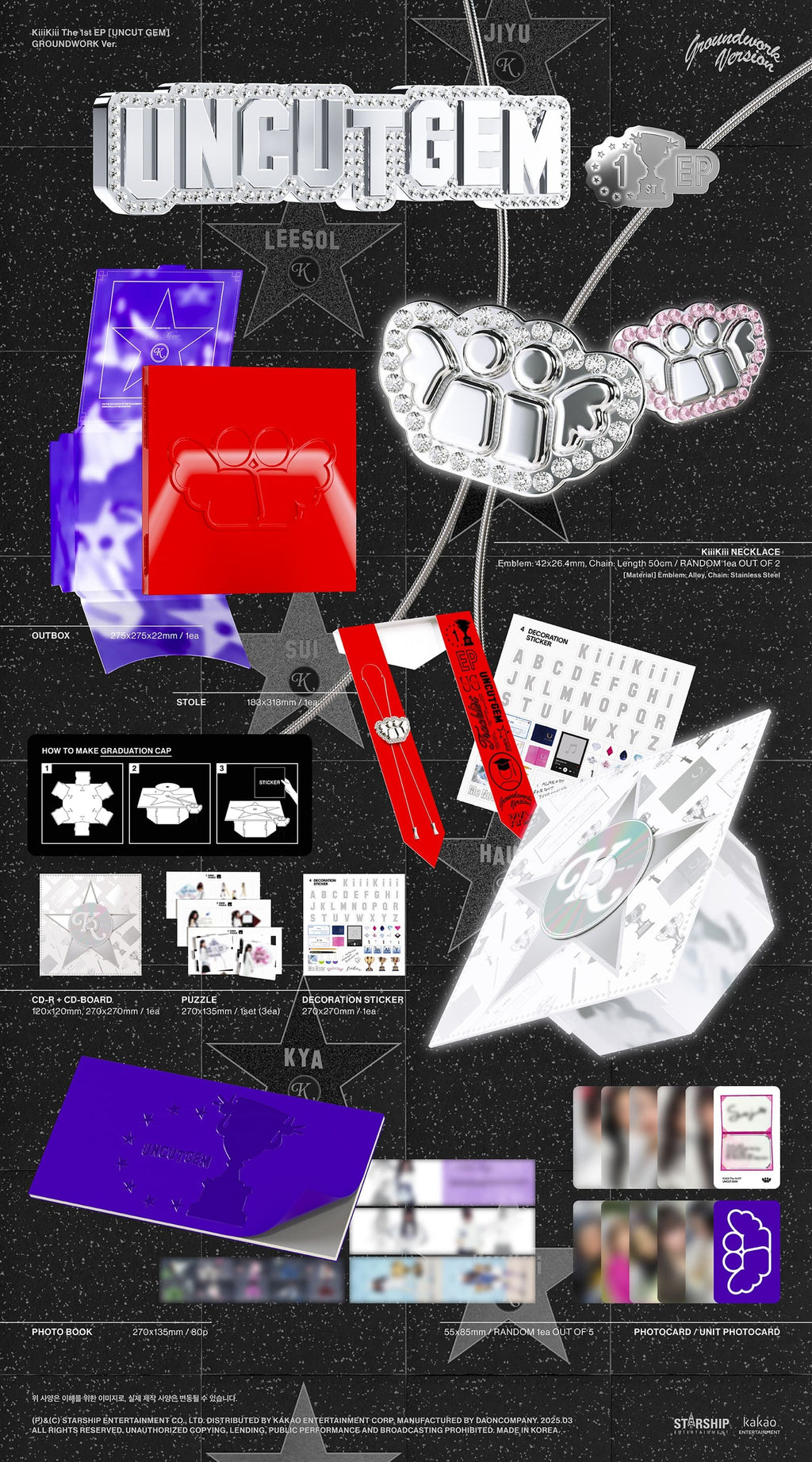KiiiKiii The 1st Mini Album 'UNCUT GEM' (GROUNDWORK Ver.) (Limited)