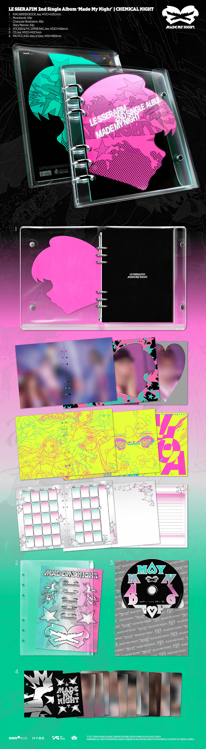 [PREORDER] LE SSERAFIM 2nd Single Album 'Made My Night' (CHEMICAL NIGHT Ver.)