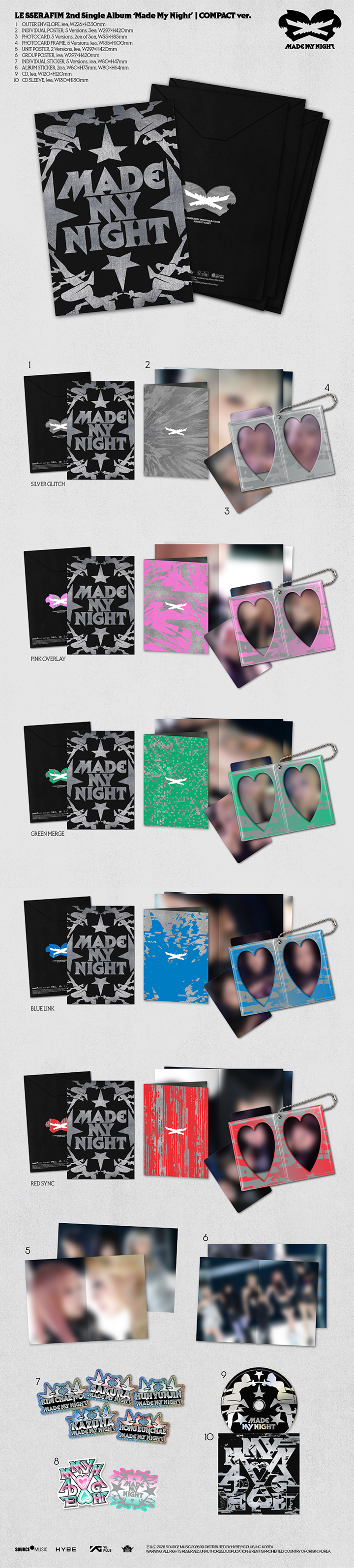 [PREORDER] LE SSERAFIM 2nd Single Album 'Made My Night' (Compact Ver.)
