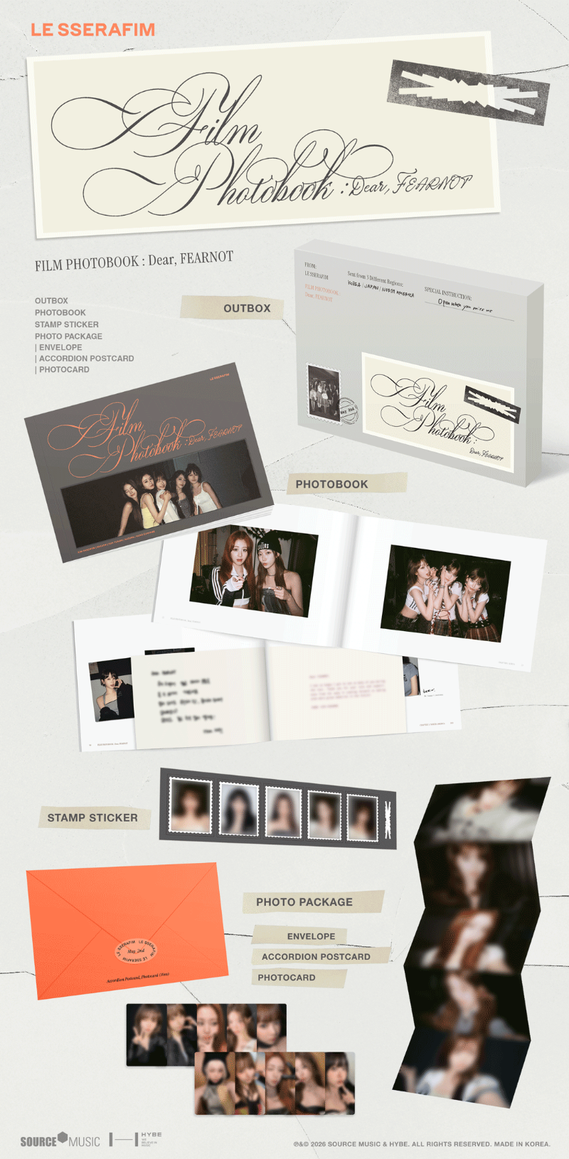 LE SSERAFIM FILM PHOTOBOOK : Dear, FEARNOT