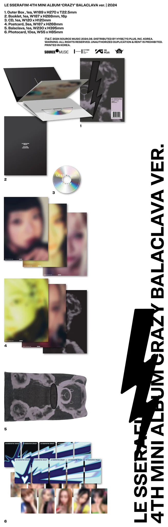 LE SSERAFIM 4th Mini Album 'CRAZY' (BALACLAVA ver.)