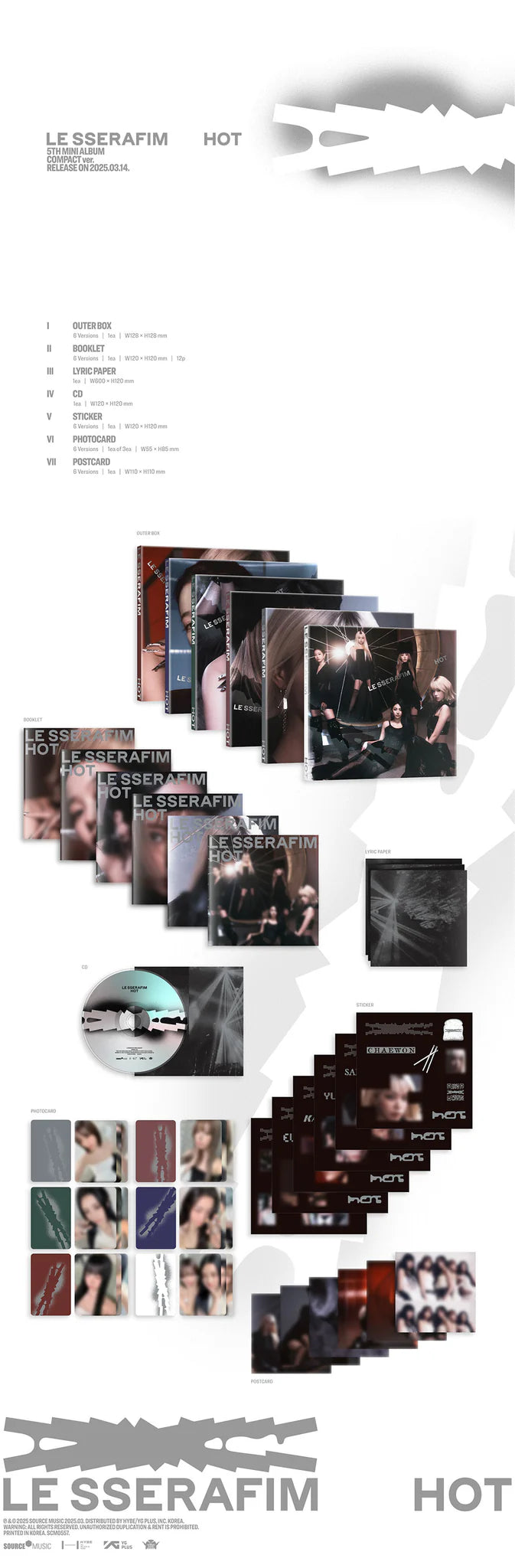 LE SSERAFIM 5th Mini Album 'HOT' (Compact Ver.)